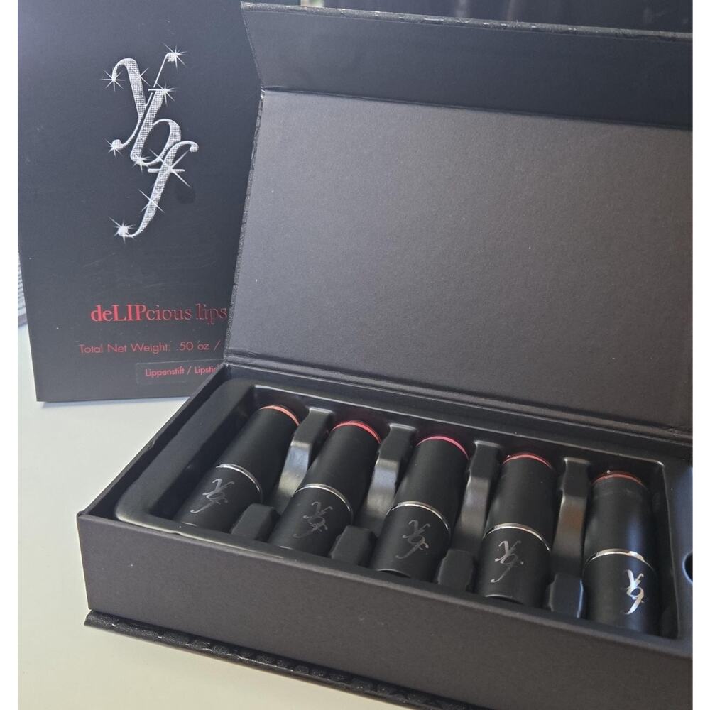 ybf deLIPcious 5‑Piece Lipstick Set Hydrating Creamy Long‑Wear Lip Colors New